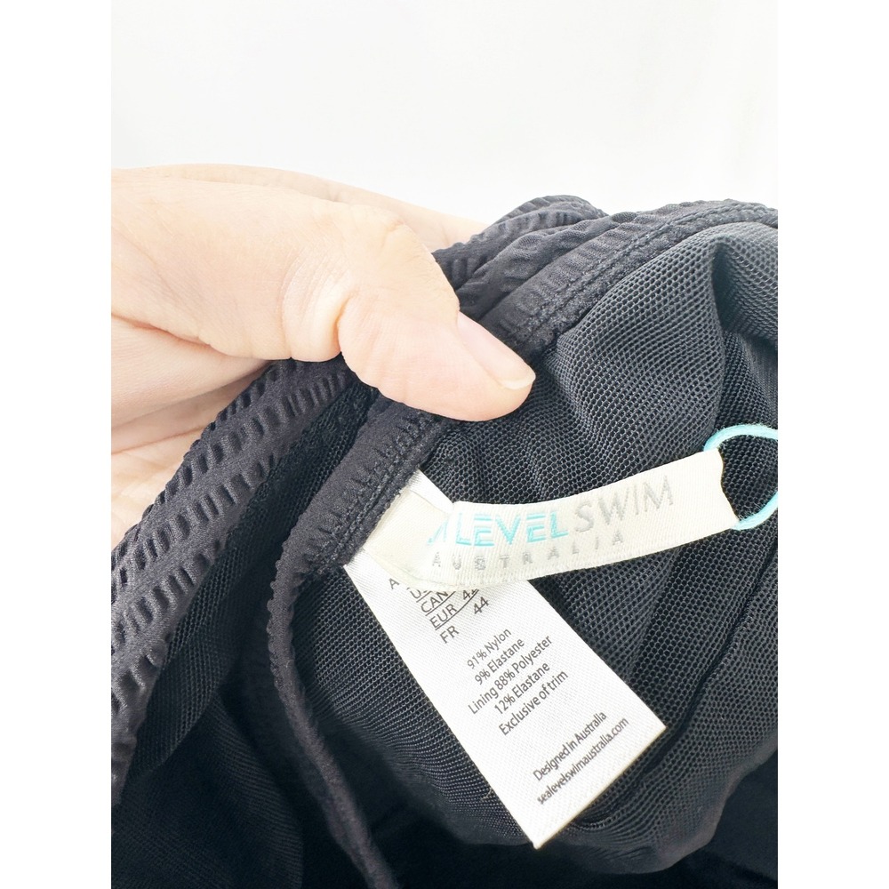 Sea Level Swim Messina One Piece 12 Black One Shoulder Swimsuit - Picture 4 of 6